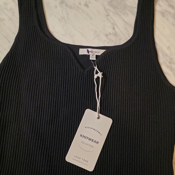 Love Tree Black Ribbed Mini Dress - Picture 2 of 9